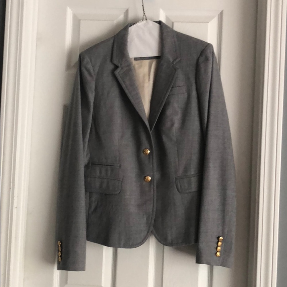 J.Crew Grey Schoolboy Blazer w/ Gold Buttons